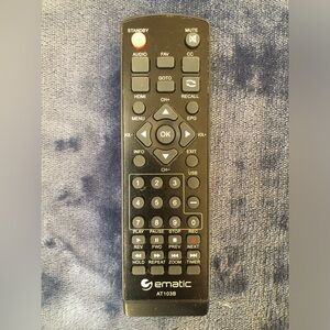 EMATIC AT103B DIGITAL TV CONVERTER BOX REMOTE  TESTED Genuine